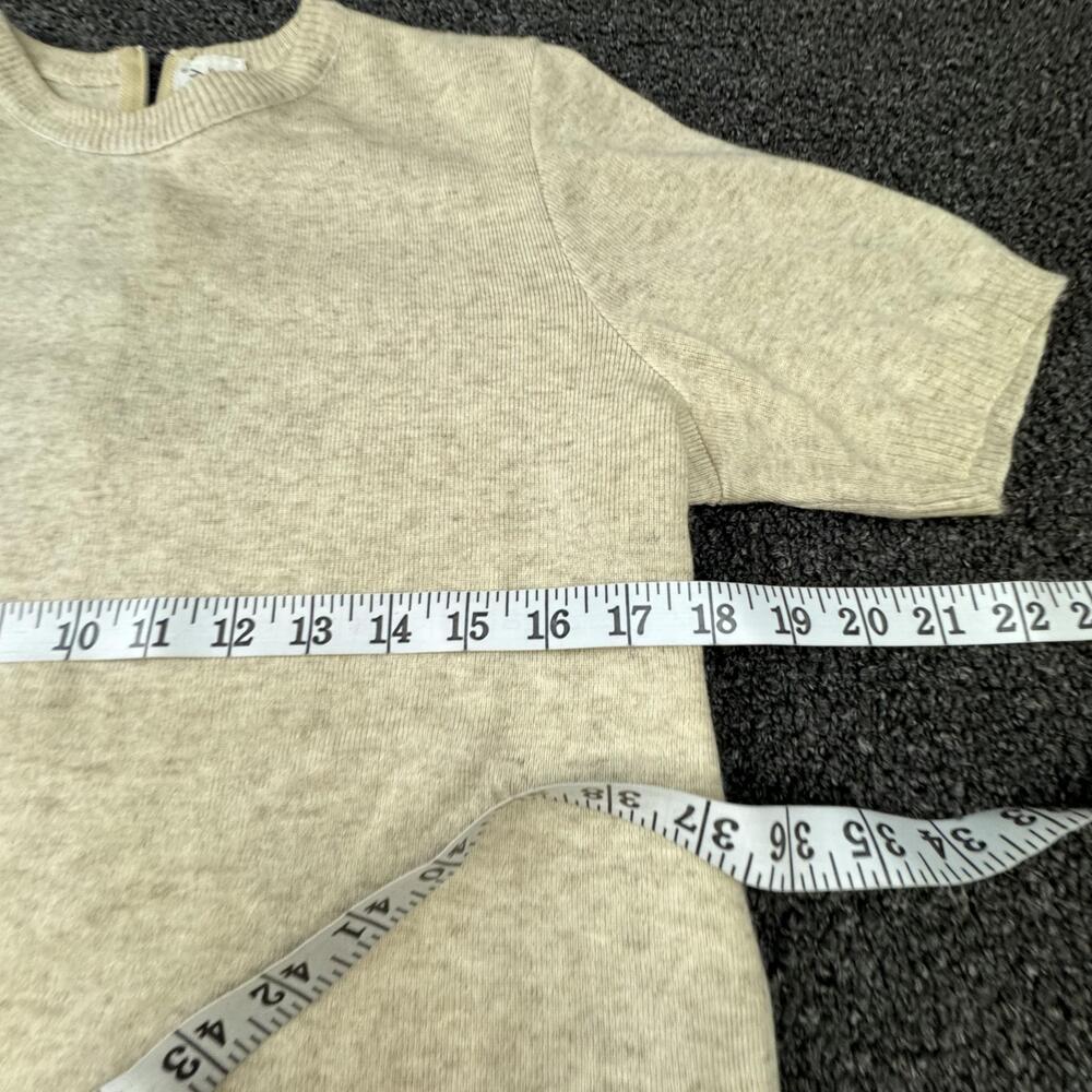 Kimberly Pullover Sweater Womens M Beige Short Sleeve Crew Neck Zipper Cashmere - Picture 4 of 8